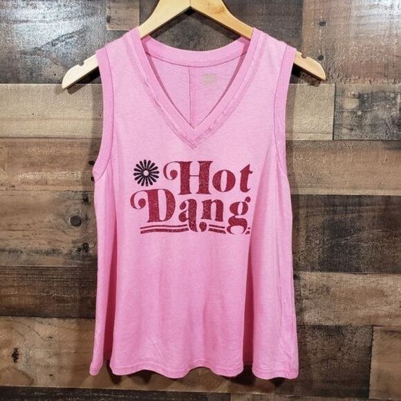 True craft NWT sleeveless "Hot Dang" graphic t-shirt junior's size large - Picture 9 of 9